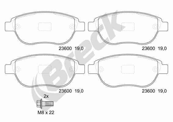 Set placute frana,frana disc 23600 00 701 00 BRECK